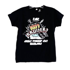 Rock concert festival graphic tee KISS Kruisers fitted women’s black logo S XS